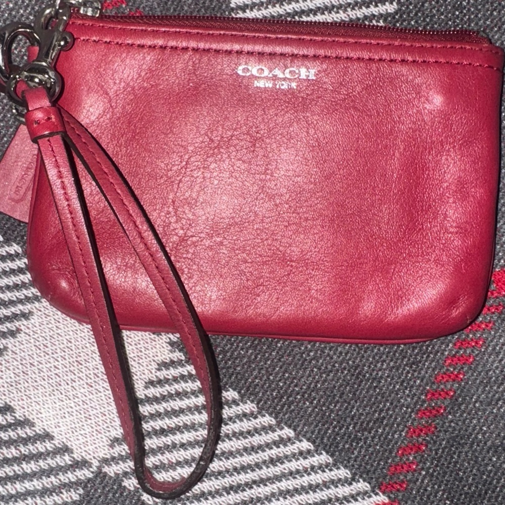 Coach Red Leather Wristlet